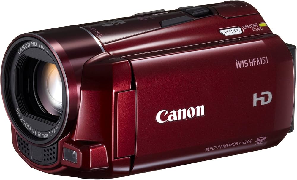 Amazon | Canon デジタルビデオカメラ iVIS HF M51 レッド 光学10倍