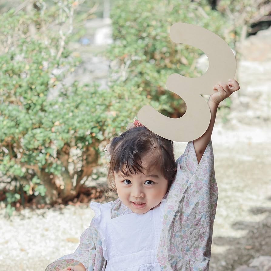 3点セット販売♡ビッグナンバーサイン♡木製♡七五三フォトアイテム