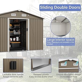 Amazon.com: Kurapika 10 x 8FT Outdoor Storage Shed Waterproof