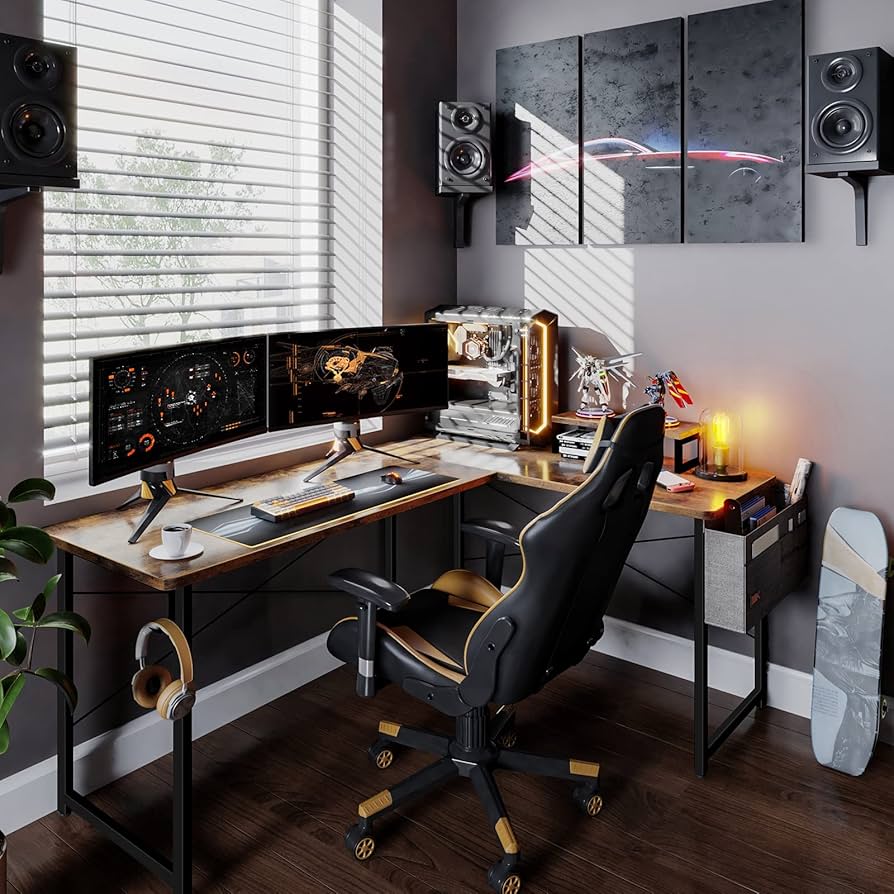 Amazon | ODK l字デスク パソコンデスク ゲーミングデスク L字型 幅