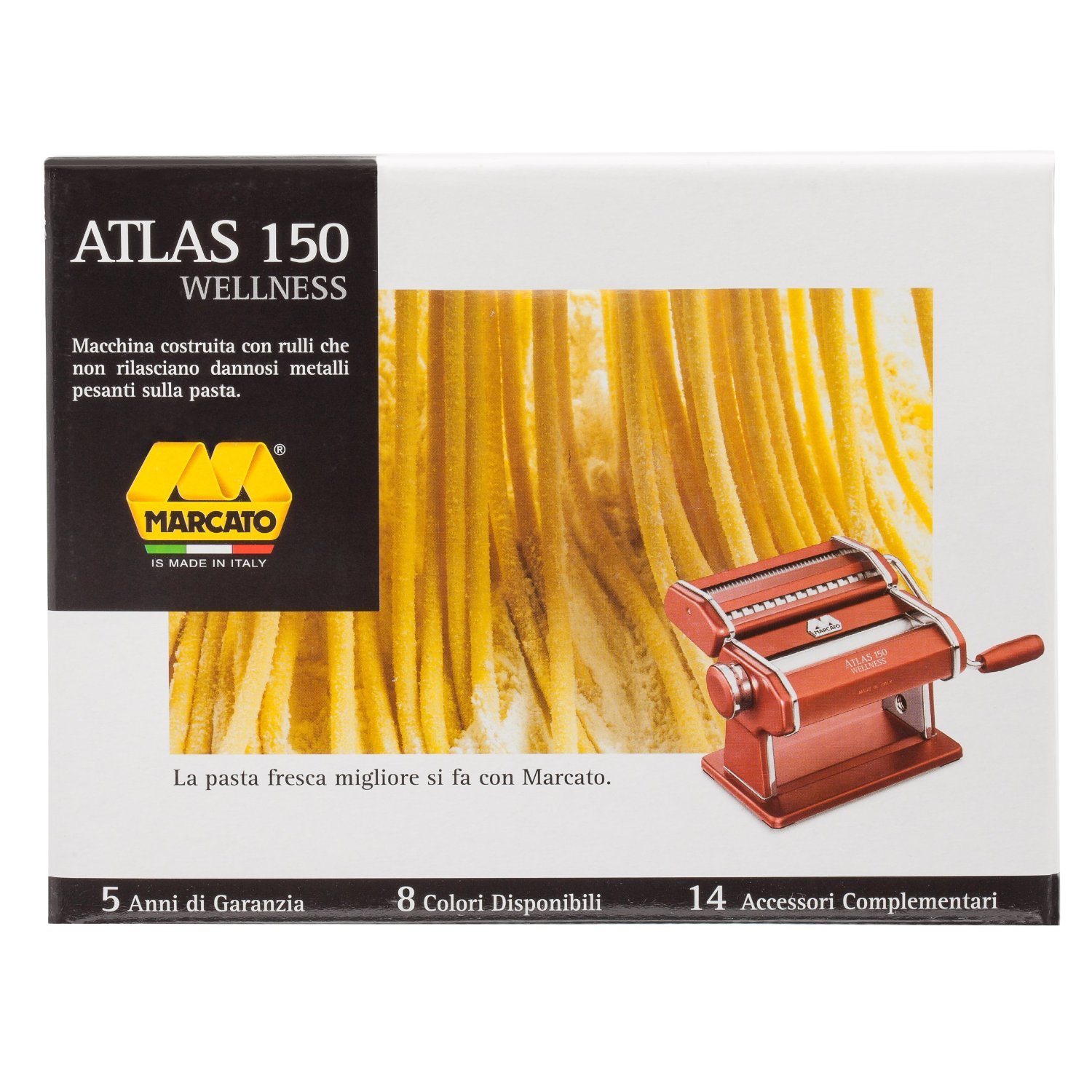 Amazon | アトラス 電動パスタマシン (レッド) | Marcato | パスタマシン