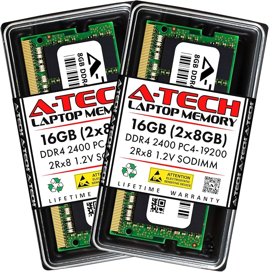A-Tech 16GB (2x8GB) DDR4 2400MHz SODIMM PC4-19200 2Rx8 Dual Rank