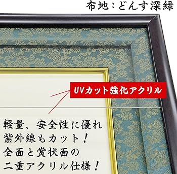 Amazon.co.jp: 勲章ケースも飾れる叙勲額 GT24型 どんす深緑 (単光章