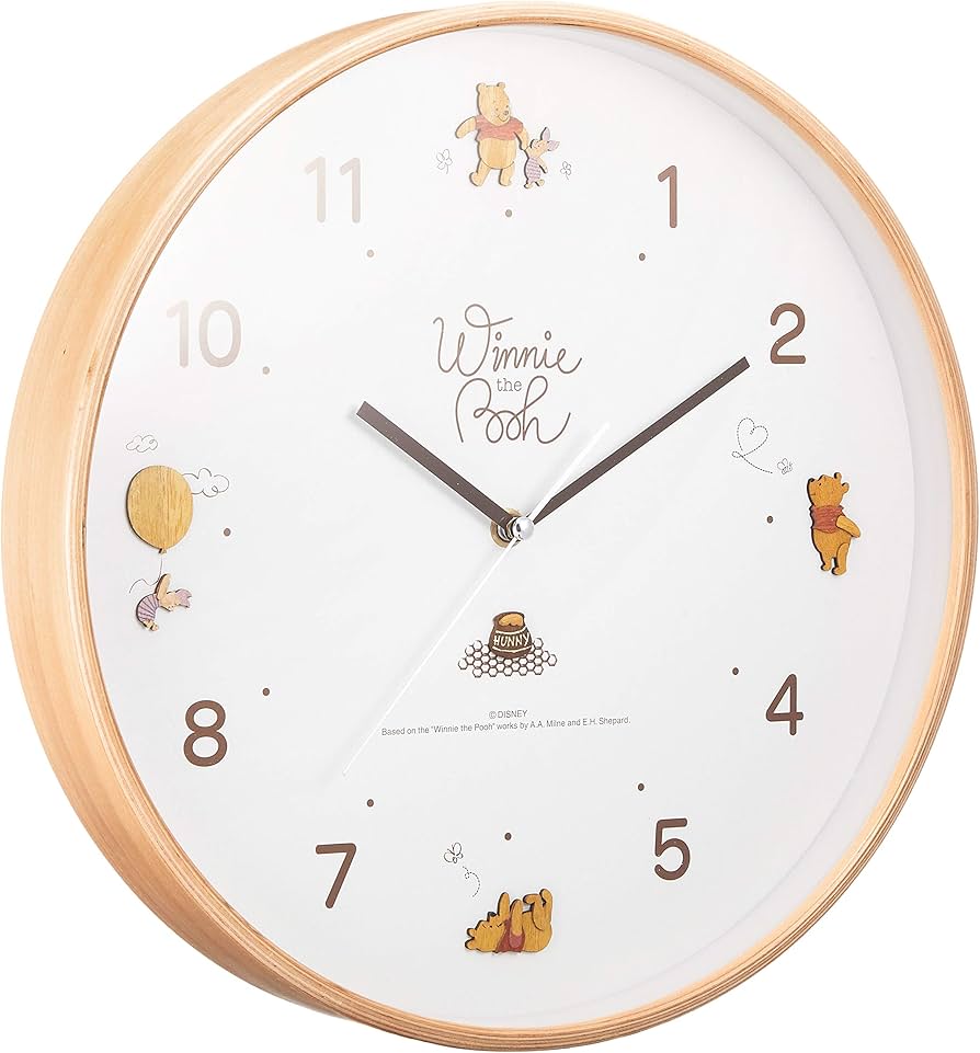 Amazon.co.jp: ディズニー ウッドパーツクロック 壁掛け時計 くまの