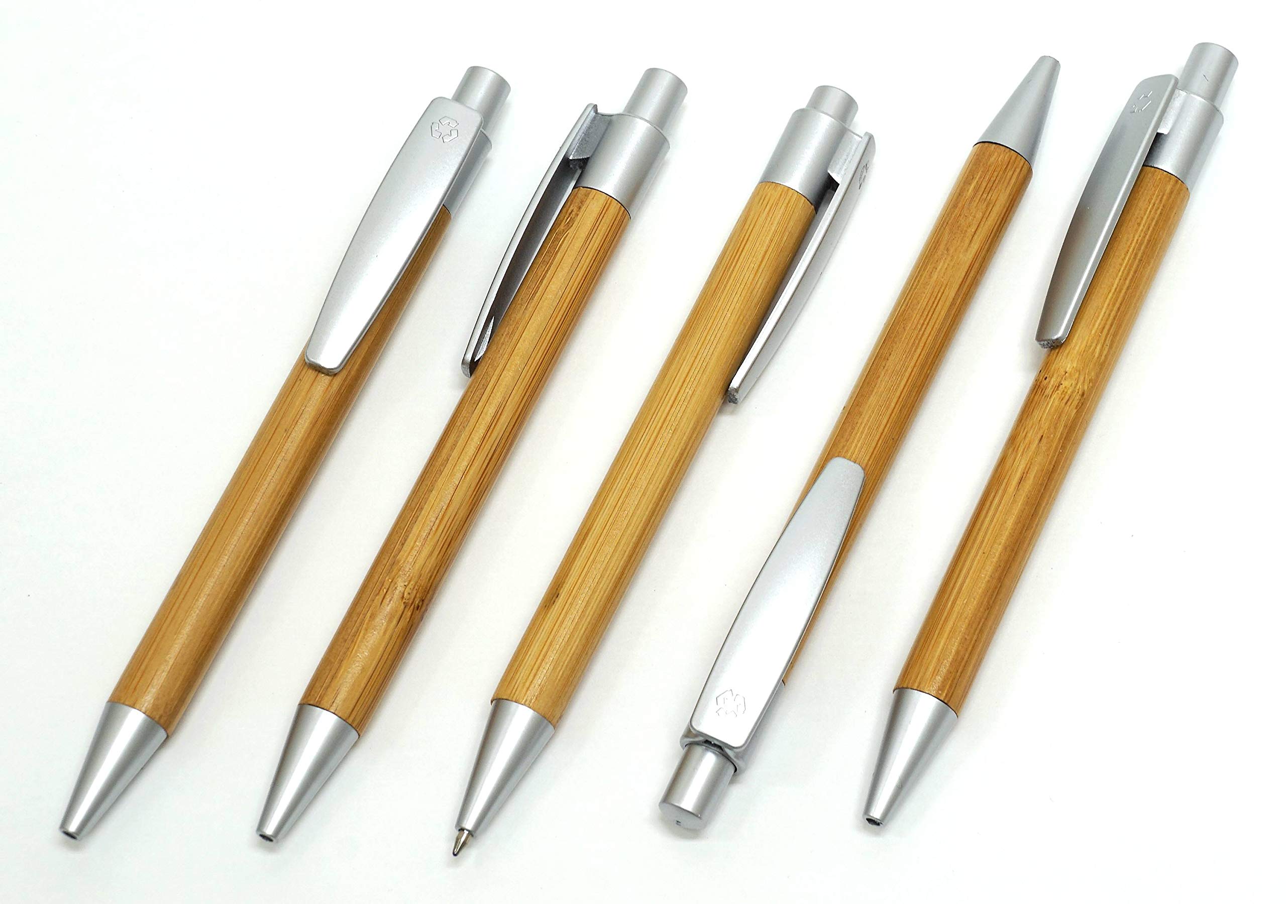 Amazon | タキザワ 木軸ノックボールペン・バンブー 10本パック 黒0.7