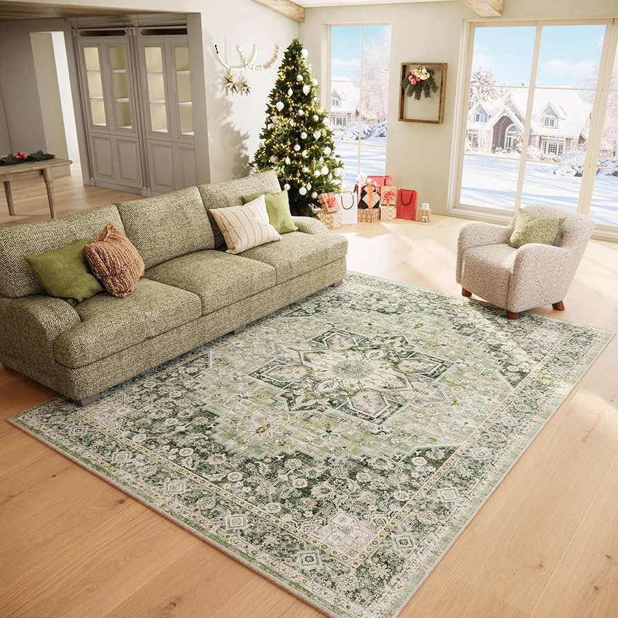 Amazon.com: 6×9 Machine Washable Rug for Living Room, Boho Vintage