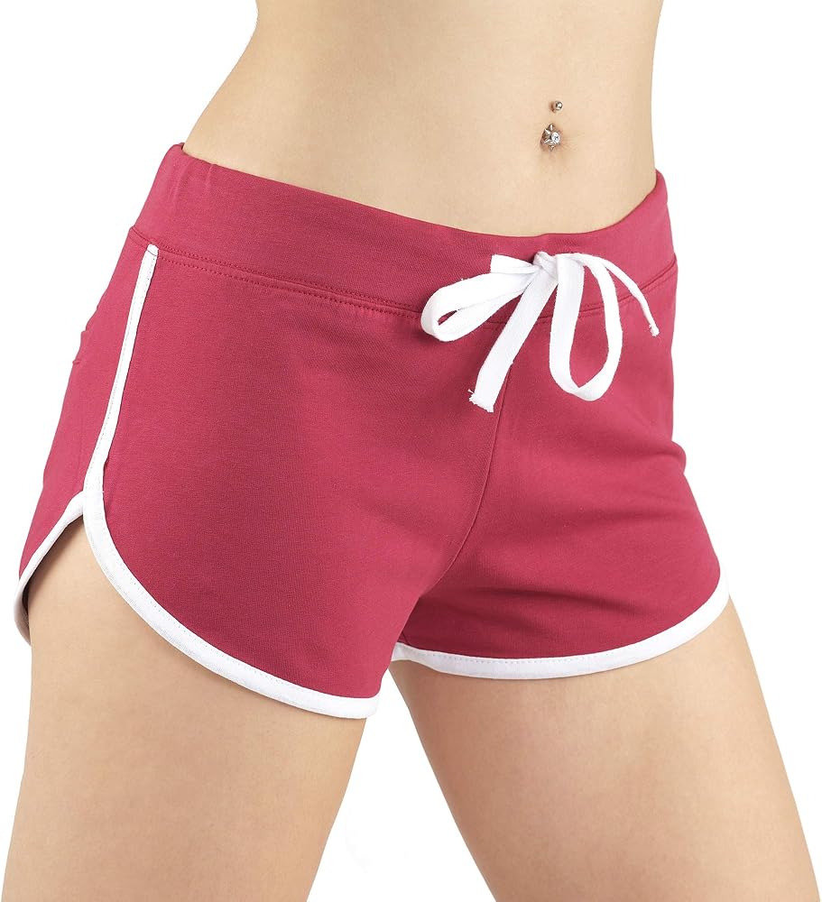Women's Active French Terry Dolphin Hem Knit Pull-On Shorts