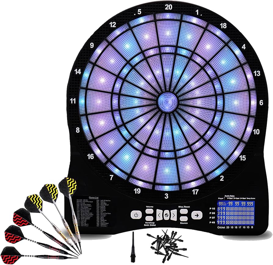 Amazon.co.jp: 電子ダーツボードセット、LED自動採点発光電子ダーツ