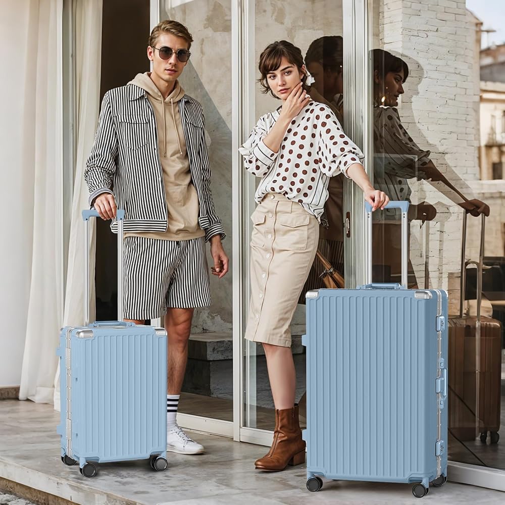 Amazon.com | AnyZip Luggage Sets 2 Piece Aluminum Frame Carry On
