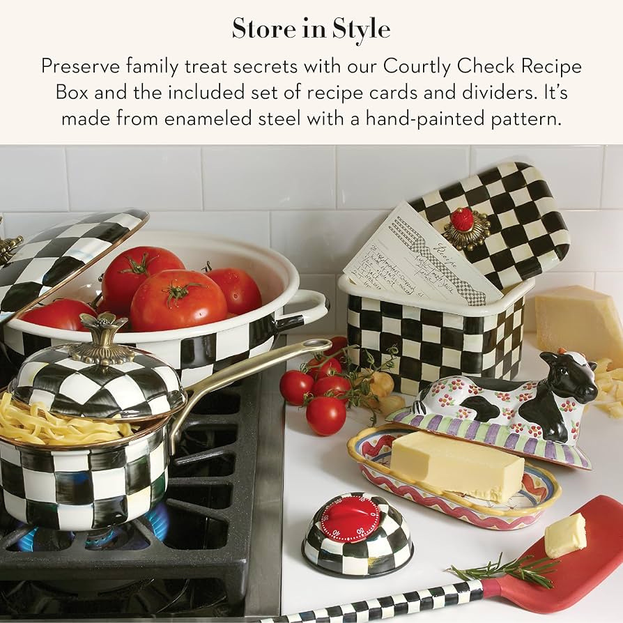 Amazon.com: MACKENZIE-CHILDS Enamel Recipe Box, Index Card Box