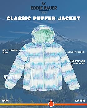 Amazon.com: Eddie Bauer Girls' Winter Jacket - Heavyweight Quilted
