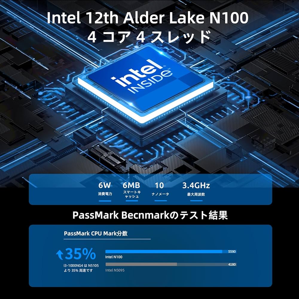 Amazon.co.jp: BMAX ミニPC 16GB DDR4 512GB SSD Intel N100 Linux/win