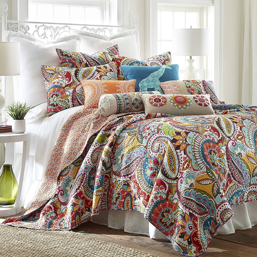 Amazon.com: Levtex Home Rhapsody Quilt Set - King Quilt + Two King