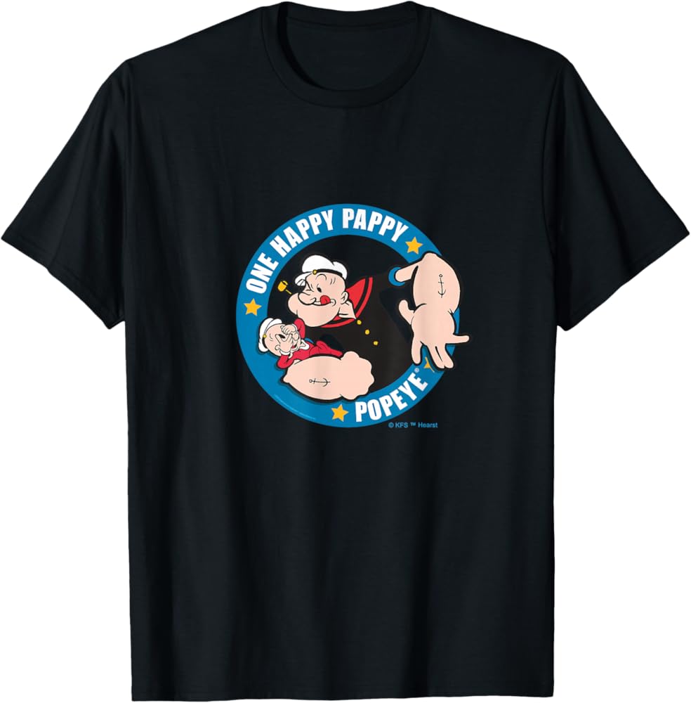 Amazon.com: Popeye One Happy Pappy for Dad T-Shirt : Clothing