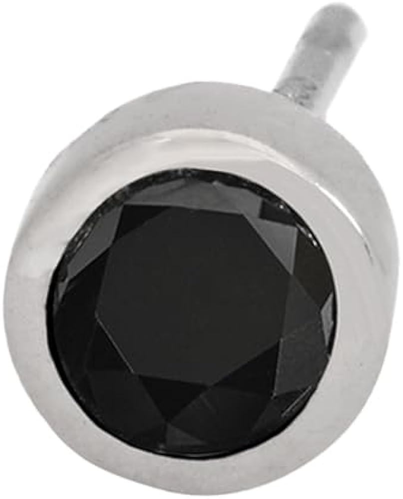 Amazon | PT900 ダイヤピアス 片耳 プラチナ 1粒 ブラック