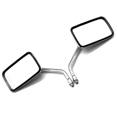 Amazon | バイク 角型 クラシック タイプ クロームメッキ ミラー 正