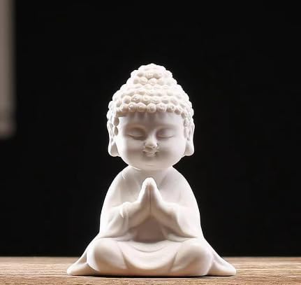 Amazon｜如来像ミニ伽物解釈伽可愛い仏像陶器座禅 (B)｜仏像