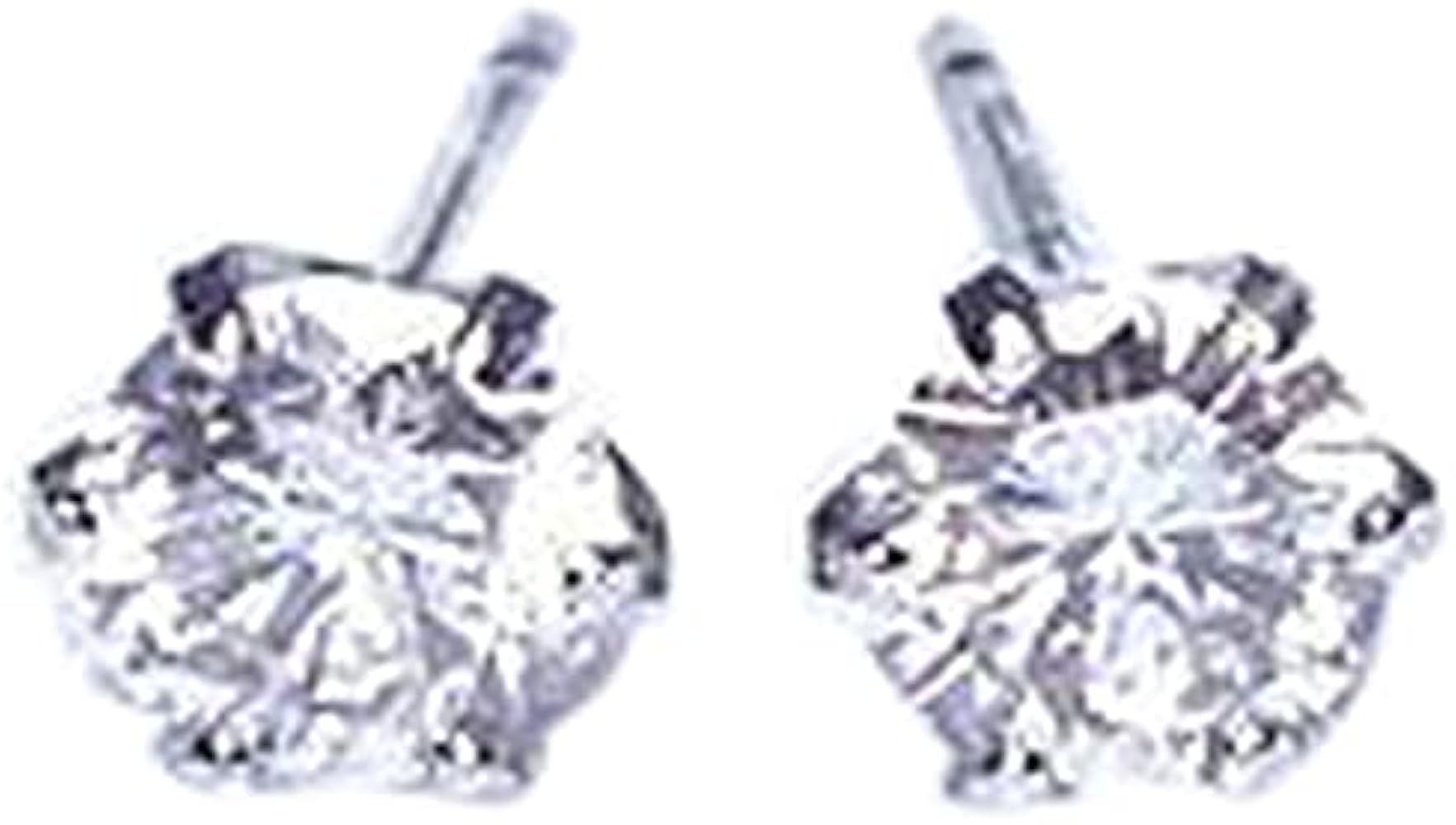 Amazon | pt900 0.3ct 一粒ダイヤモンドピアス ティファニー爪 0.3