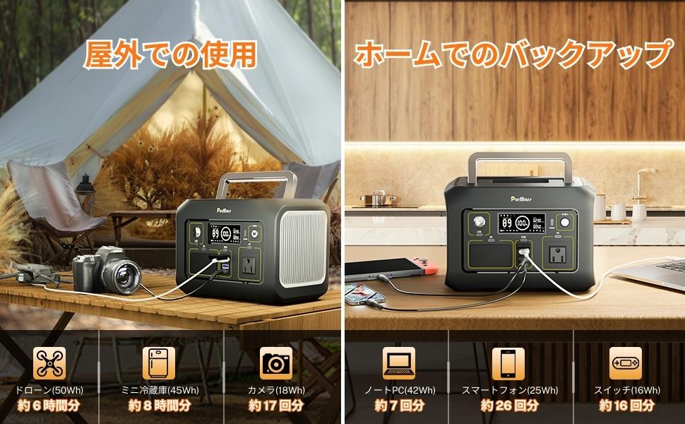 Amazon.co.jp: PurMars ポータブル電源 300 w (500 w ピーク)、288Wh