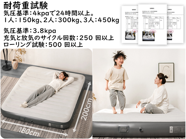 Amazon.co.jp: Naturehike エアーベッド ダブル 電動ポンプ内蔵 枕付き