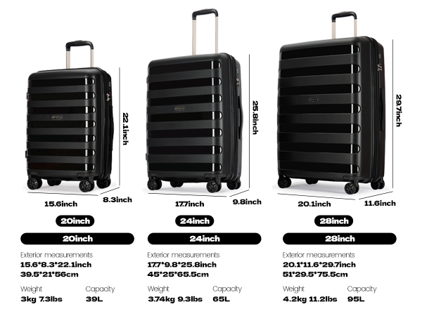 Amazon.com | GinzaTravel PP material 2-piece expandable luggage