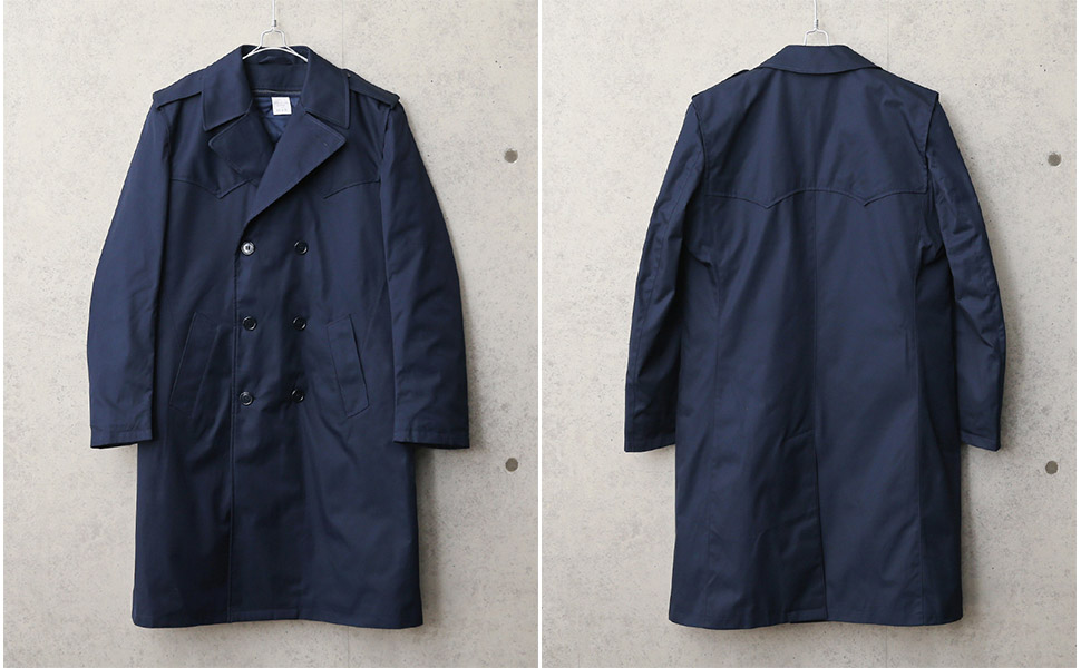 Amazon | 実物 デッドストック イタリア軍 トレンチコート ネイビー