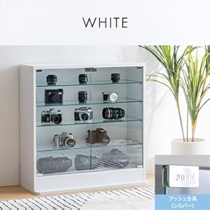 Amazon.co.jp: 家具350 コレクションケース 幅80 ガラス シェルフ 収納