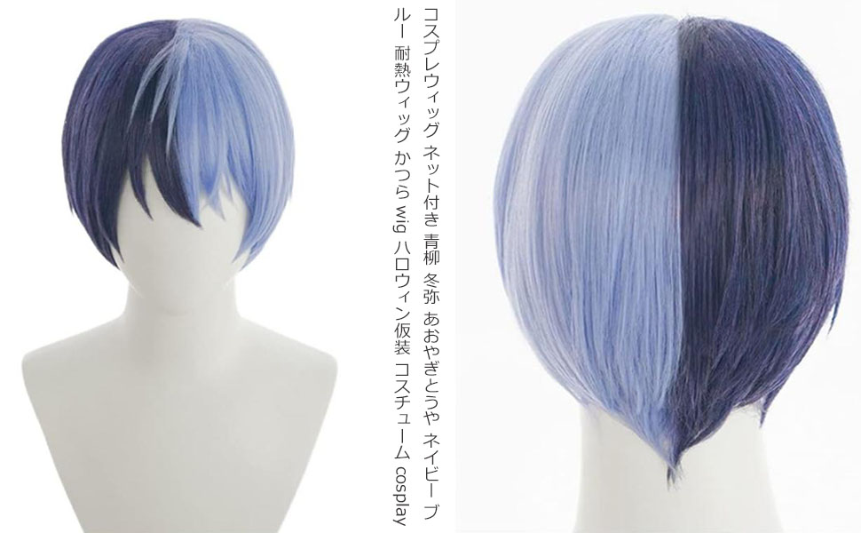 Amazon.co.jp: コスプレウィッグ ネット付き 青柳 冬弥 あおやぎとうや