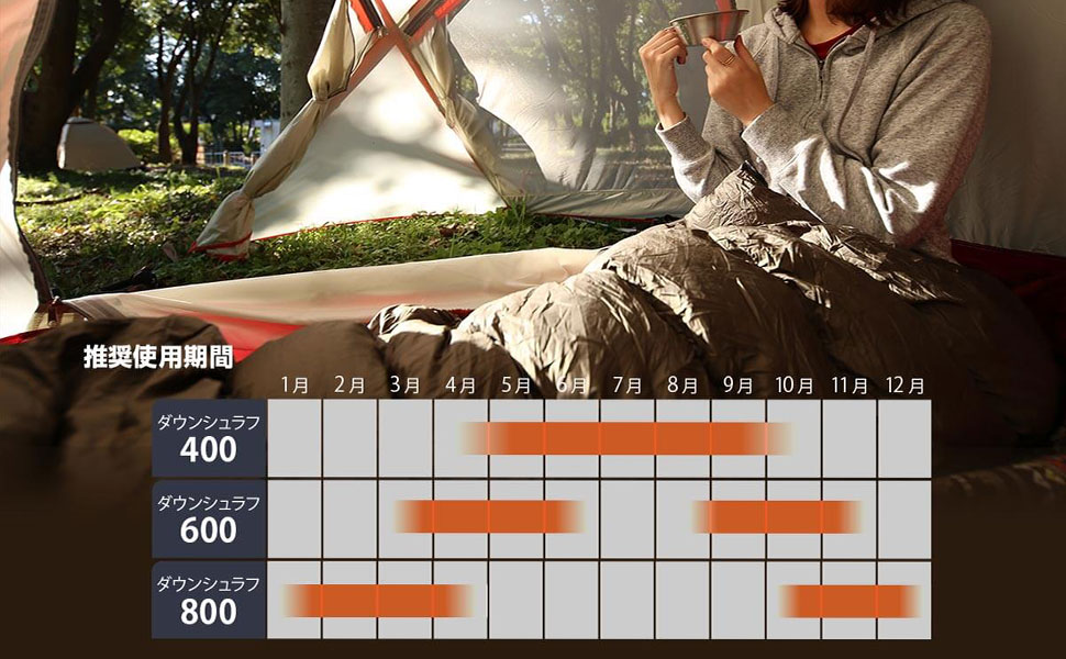 Amazon | Hilander(ハイランダー) ダウンシュラフ 400 400g カーキ