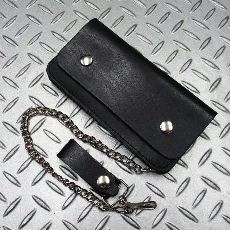 レザー トラッカーウォレット チェーン付き ブラック