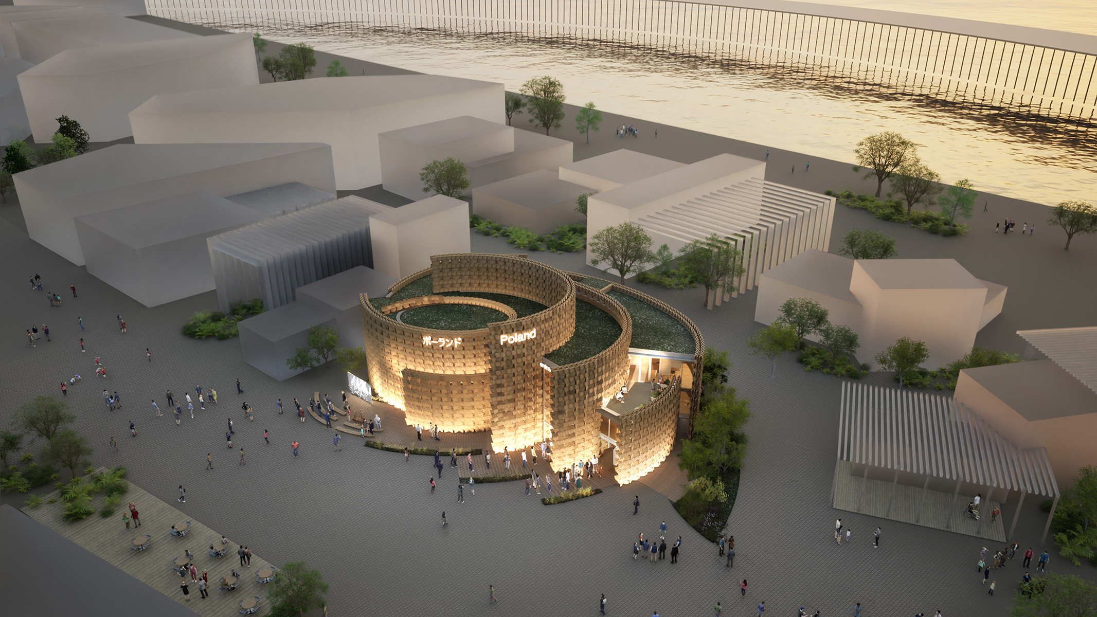 木組の螺旋壁がポーランドの精神を象徴する 2025年大阪・関西万博の