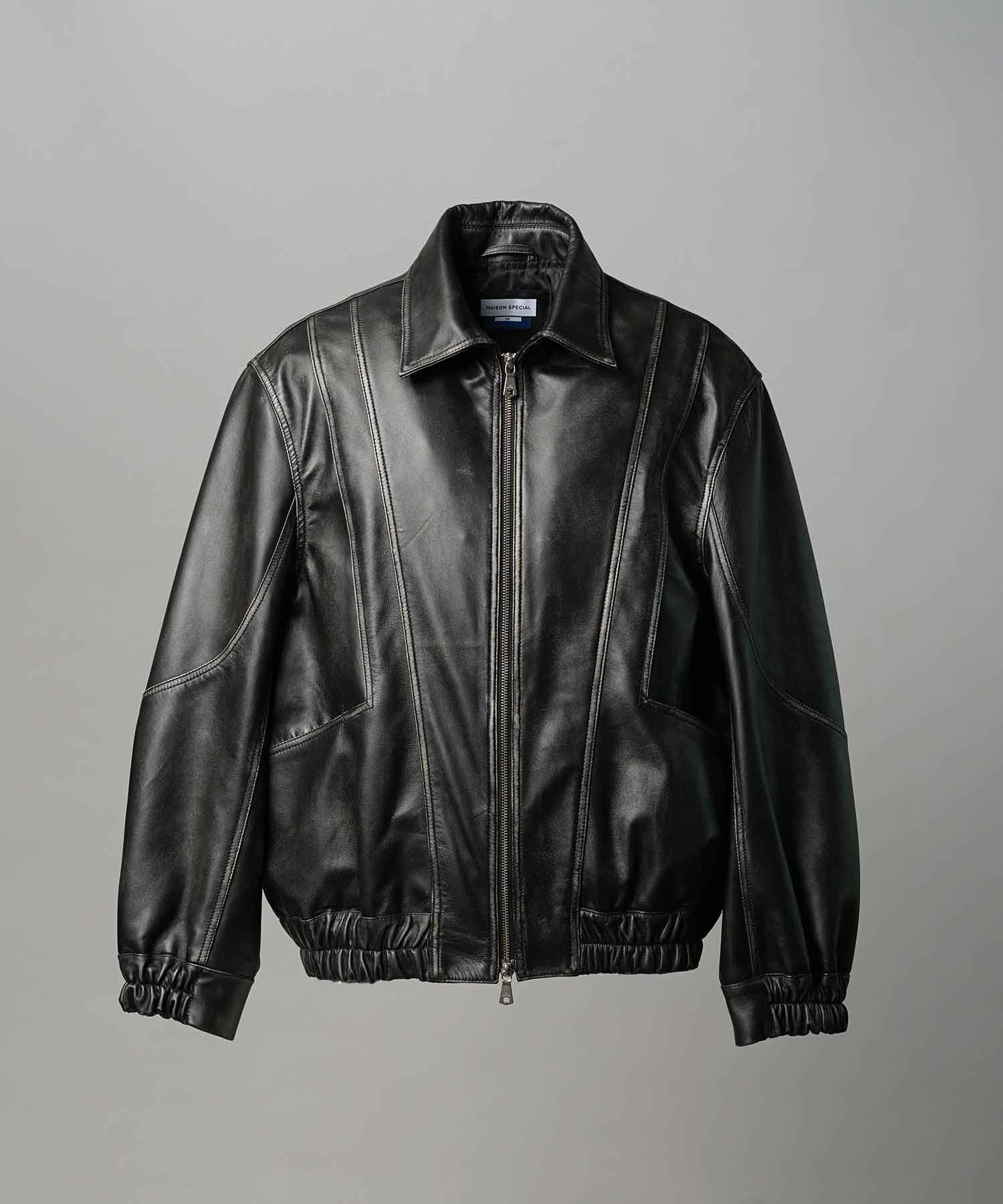 Sheep Leather Single Collard Blouson
