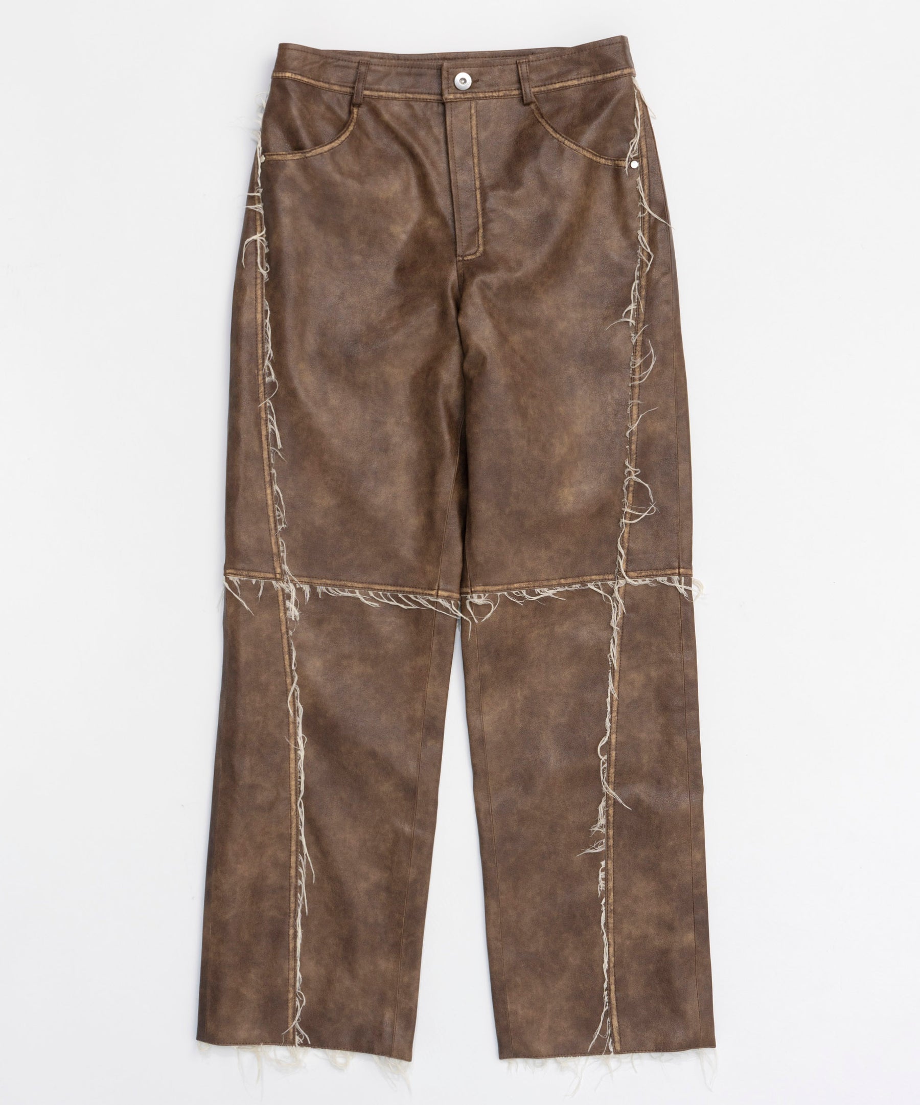 SALE】Vegan Leather Cut Off Pants