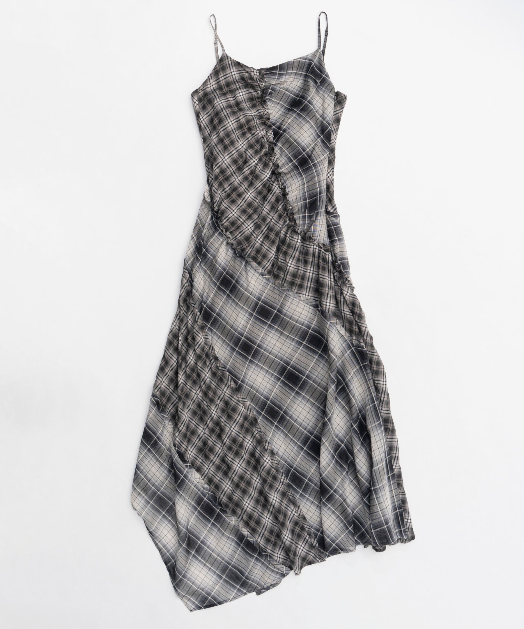 SALE】Plaid Pattern Combination Frill Dress