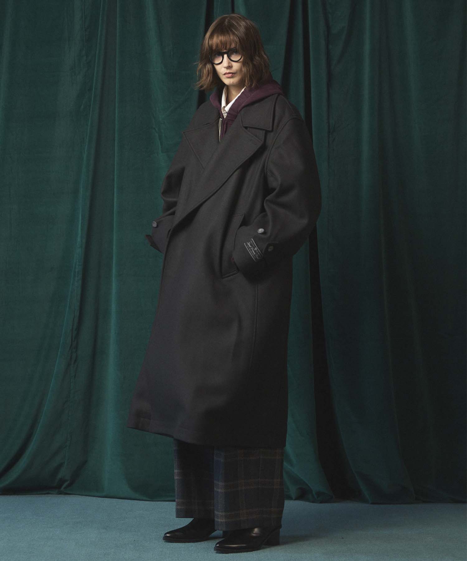 Super140s Prime-Over Melton Double Breasted Coat