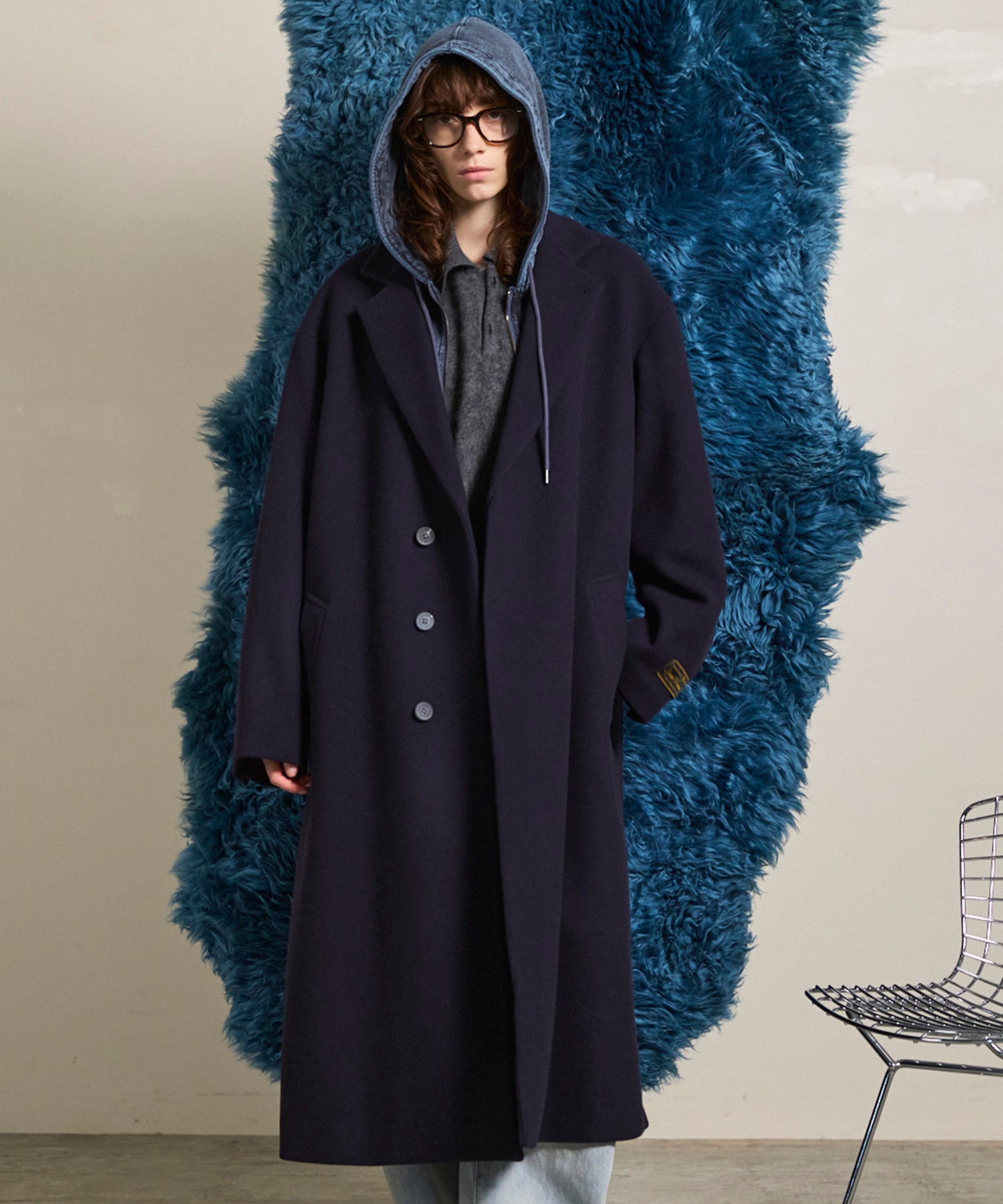 SUPER170S Prime-Over Melton Chesterfield Coat