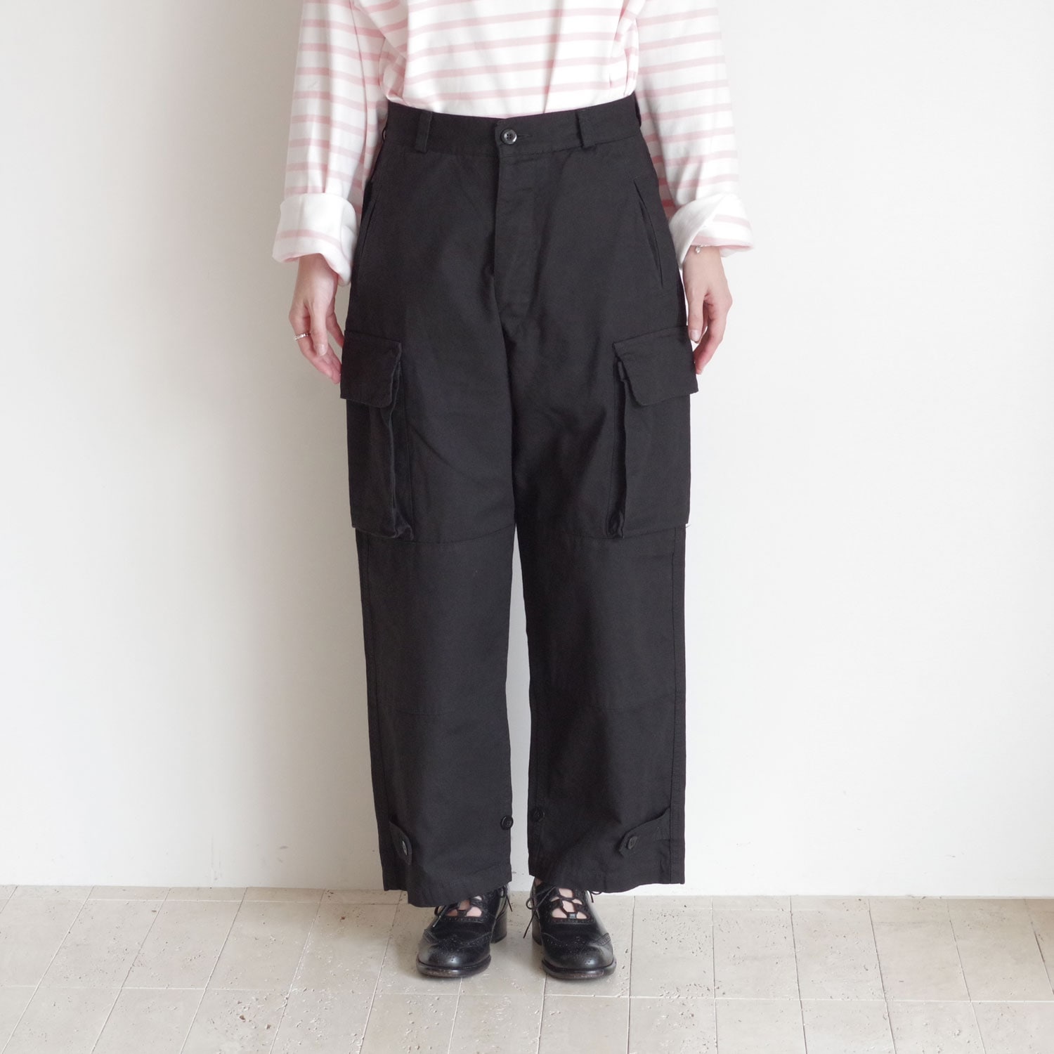 outil ウティー : PANTALON BLESLE M-47 カーゴパンツ (BLACK) | OUTIL
