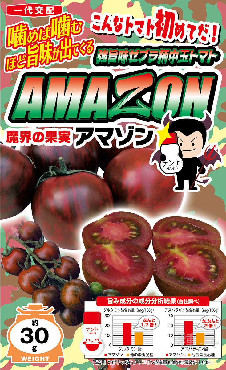 ゼブラ柄中玉トマト 種 『Amazon(アマゾン)』 ナント種苗 | たね,果菜