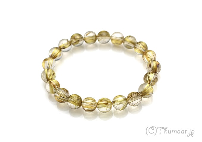 鑑別書付き】高品質タイチンルチルクォーツのブレスレット