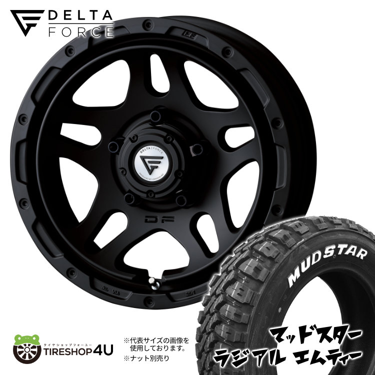 DELTA FORCE OVAL 16x6.0J 5/139.7 -5 マットブラック OPEN COUNTRY R