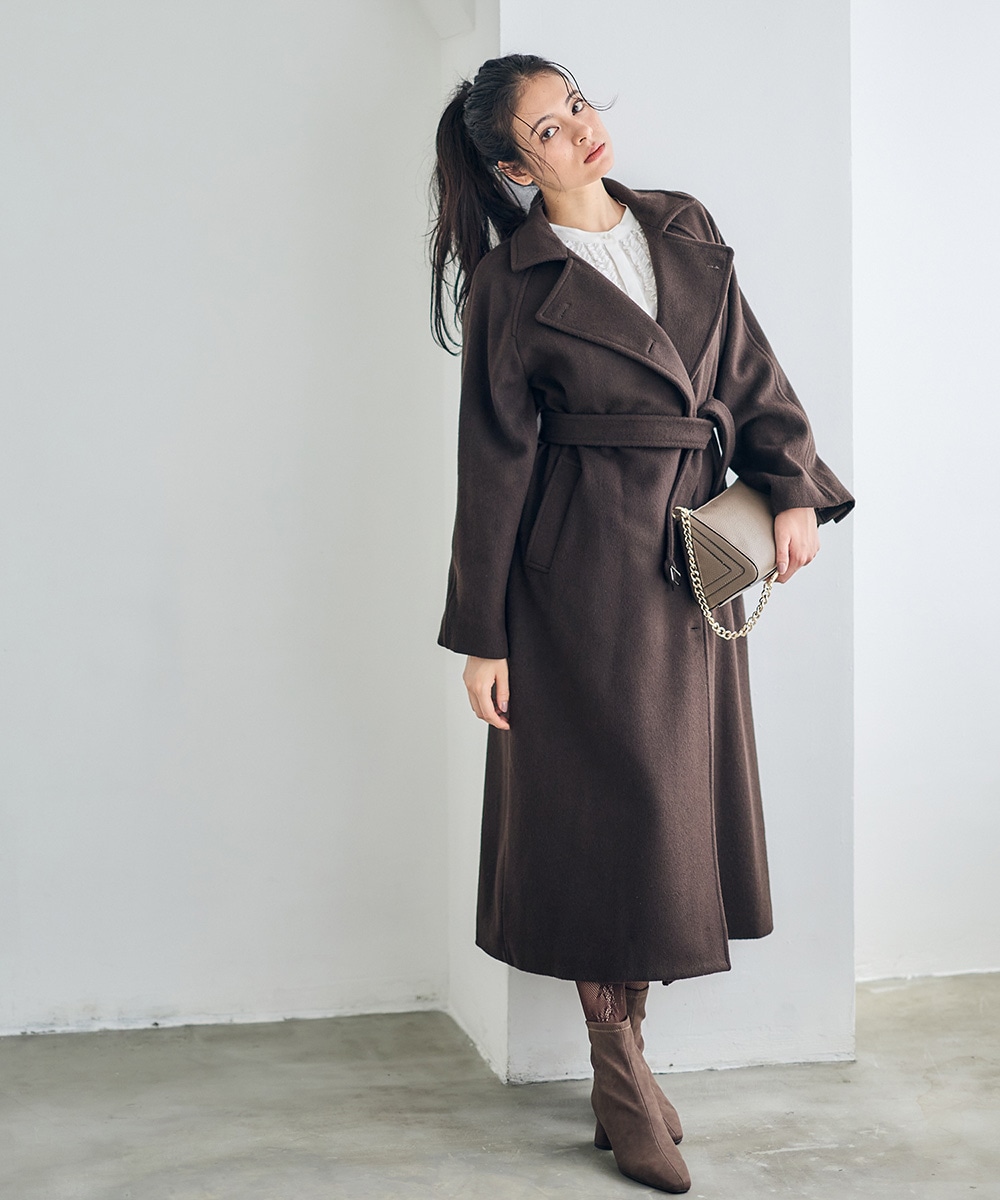 紫*亜様 Ami Paris ブラック ロングコート ベルト付き 楽天市場】ami