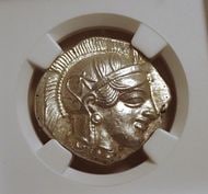 古代マケドニア、アレキサンダー大王のテトラドラクマ銀貨、AU高状態