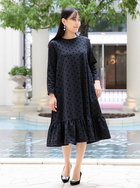 ドットワンピース～Long丈 | Onepiece,長袖 | | TREFLE＋1（トレフル