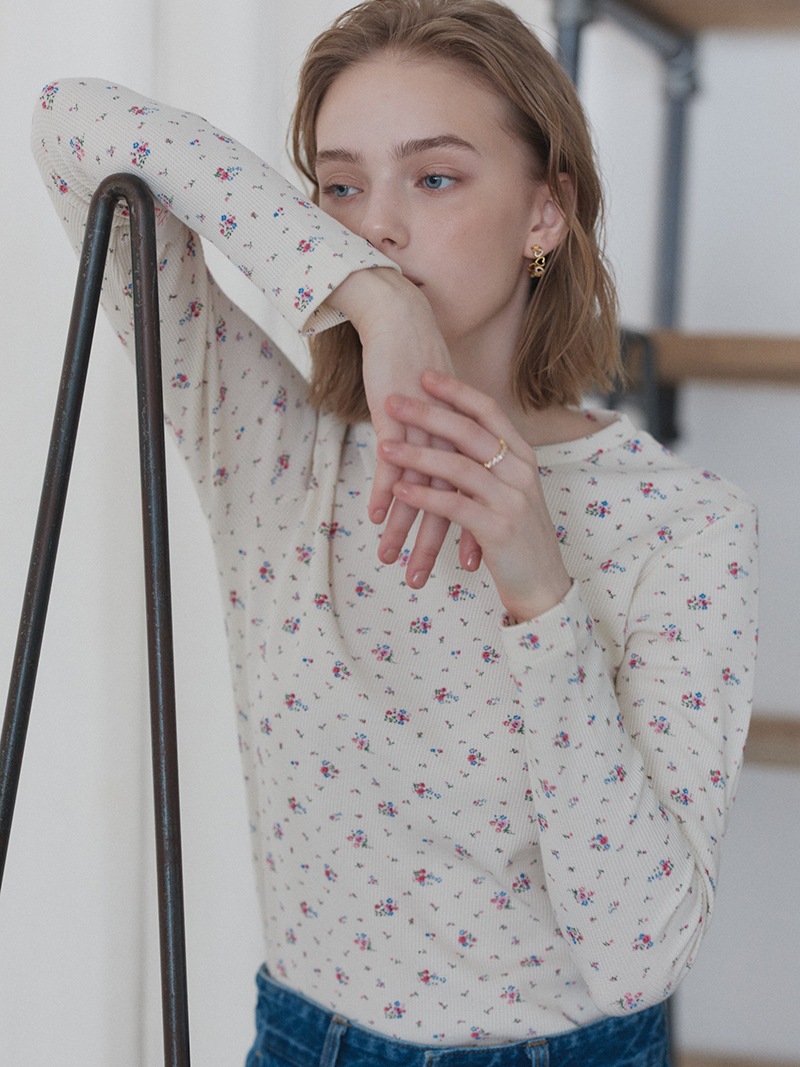 フラワーワッフルカットソー | Tops,Tシャツ | | TREFLE＋1（トレフル