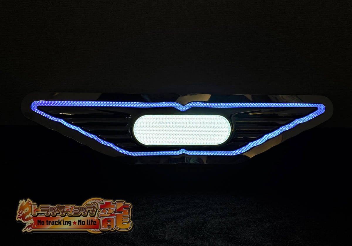 ステンレス 中型 バスマーク アンドン 【鏡面】 奥目 8mm丸棒巻き LED