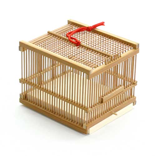 駿河竹千筋細工 角型虫篭（中） 虫籠 静岡県伝統工芸品 久保田正嘉 作