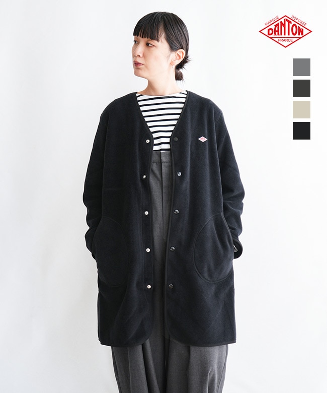 ◇[JD-8992]DANTON(ダントン) FLEECE COLLARLESS COAT フリースノー