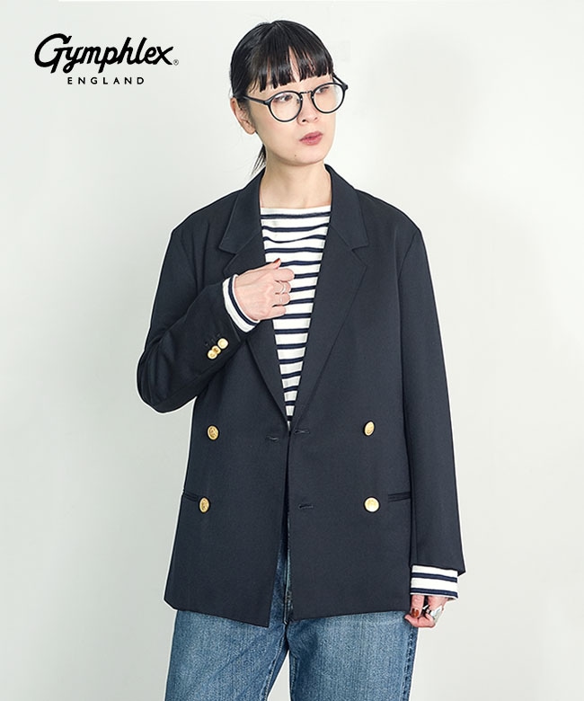 GY-A0678CWT]Gymphlex(ジムフレックス) ダブルブレストジャケット