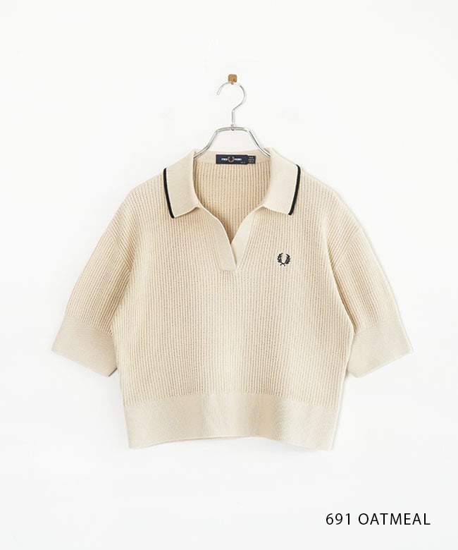 K9114]FRED PERRY(フレッドペリー) オープンカラーメッシュニット