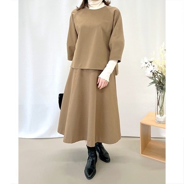 スカート 『ポンチニットフレアスカート キャメル SA00183-50-CA